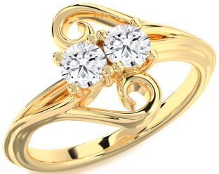 Diamond Gold Round Two Stone Ring