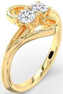 Diamond Gold Round Two Stone Ring