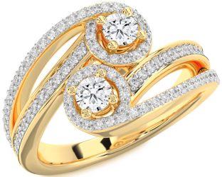 Diamond Gold Round Two Stone Ring