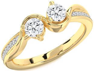 Diamond Gold Round Two Stone Ring