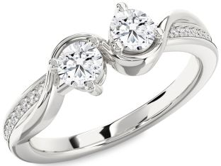 Diamond White Gold Round Two Stone Ring