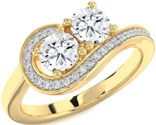 Diamond Gold Round Two Stone Ring