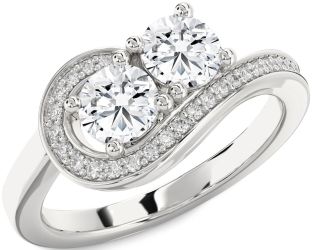 Diamond White Gold Round Two Stone Ring
