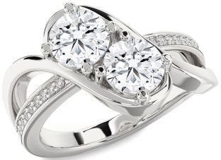 Diamond White Gold Round Two Stone Ring