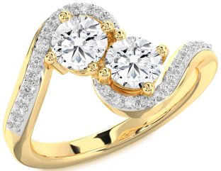 Diamond Gold Round Two Stone Ring