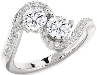 Diamond White Gold Round Two Stone Ring