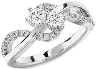 Diamond White Gold Round Two Stone Ring
