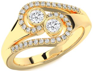 Diamond Gold Round Two Stone Ring
