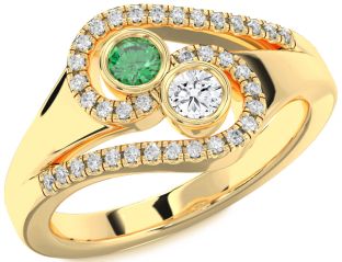 Diamond Gold Round Two Stone Promise Ring