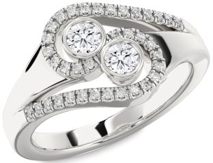 Diamond White Gold Round Two Stone Ring