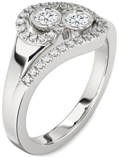 Diamond White Gold Round Two Stone Ring