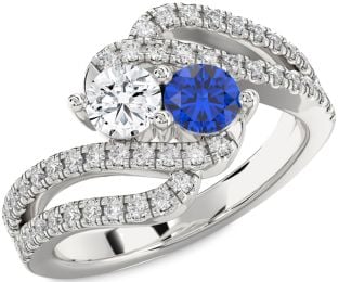 Diamond White Gold Round Two Stone Promise Ring