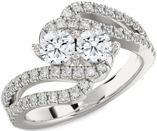 Diamond White Gold Round Two Stone Ring