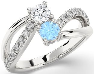 Diamond White Gold Round Two Stone Promise Ring