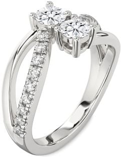 Diamond White Gold Round Two Stone Ring