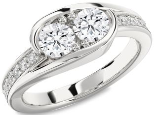 Diamond White Gold Round Two Stone Ring