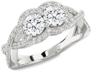 Diamond White Gold Round Two Stone Ring
