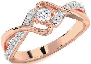Diamond Rose Gold Round Promise Ring