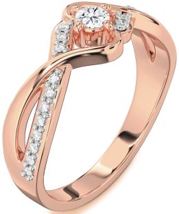 Diamond Rose Gold Round Promise Ring