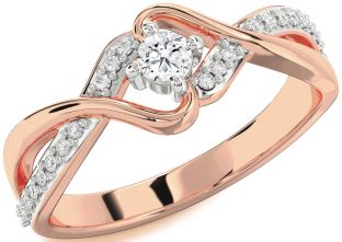 Diamond Platinum & Rose Gold Round Promise Ring