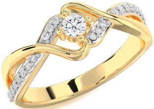Diamond Gold Round Promise Ring
