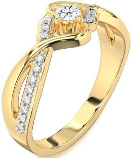 Diamond Gold Round Promise Ring