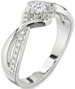 Diamond Platinum Round Promise Ring