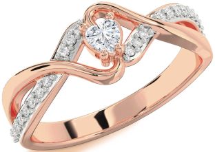 Diamond Rose Gold Heart Promise Ring