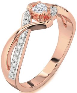 Diamond Rose Gold Heart Promise Ring
