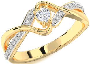 Diamond Gold Heart Promise Ring