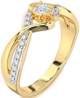 Diamond Gold Heart Promise Ring