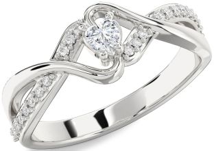 Diamond Platinum Heart Promise Ring