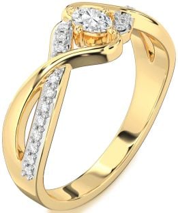 Diamond Gold Oval Promise Ring
