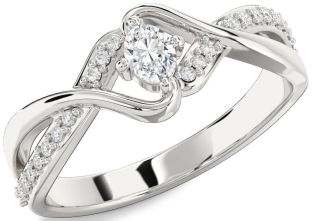 Diamond White Gold Oval Promise Ring