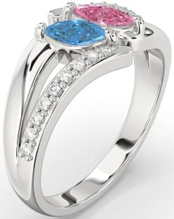 Diamond Platinum Marquise Two Stone Promise Ring