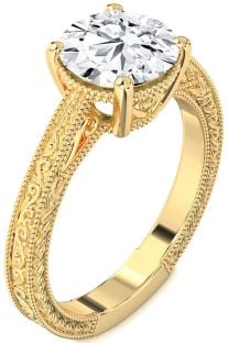 Diamond Gold Knot Round Vintage Engagement Ring