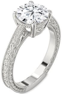 Diamond White Gold Knot Round Vintage Engagement Ring