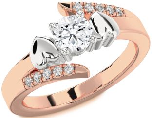 Diamond White Rose Gold Heart Solitaire Engagement Ring
