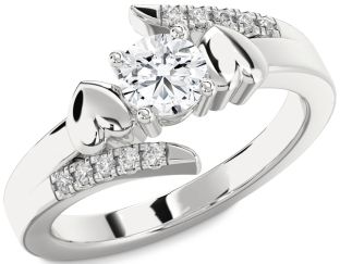 Diamond White Gold Heart Solitaire Engagement Ring