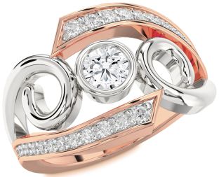 Diamond White Rose Gold Round Solitaire Engagement Ring