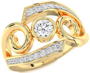 Diamond Gold Round Solitaire Engagement Ring