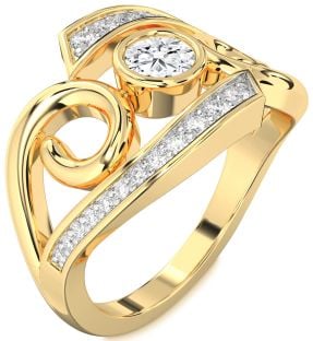 Diamond Gold Round Solitaire Engagement Ring