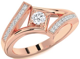 Diamond Rose Gold Round Promise Ring
