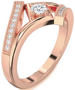 Diamond Rose Gold Round Promise Ring