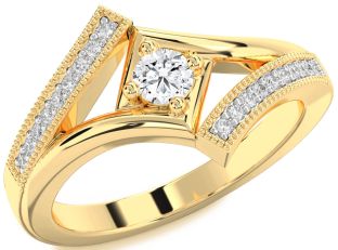 Diamond Gold Round Promise Ring