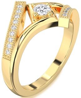 Diamond Gold Round Promise Ring
