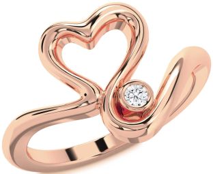 Diamond Rose Gold Heart Promise Ring