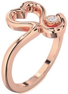 Diamond Rose Gold Heart Promise Ring