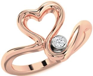 Diamond White Rose Gold Heart Promise Ring