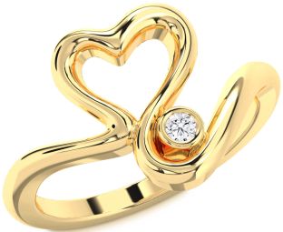 Diamond Gold Heart Promise Ring